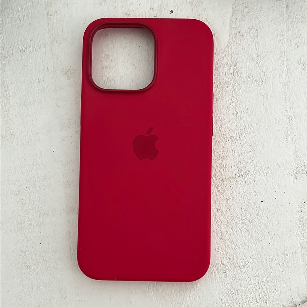 Apple Red Silicone iPhone Case Minimalist Design